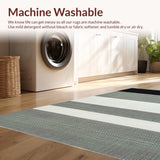 Ultra Soft Area Rug, Non Slip, Stain Resistant, Washable Area Rugs for Living Room, Bedroom, Elegant Black and White Trellis Motif(Gray)