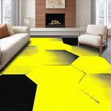 Ultra Soft Area Rug, Non Slip, Stain Resistant, Washable Area Rugs for Living Room, Bedroom, Whimsical Geometric Bee Motif(Yellow)