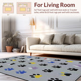 Ultra Soft Area Rug, Non Slip, Stain Resistant, Washable Area Rugs for Living Room, Bedroom, Rustic Cozy Animal Print Accent(Gray)