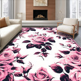 Ultra Soft Area Rug, Non Slip, Stain Resistant, Washable Area Rugs for Living Room, Bedroom, Artistic Garden Inspired Bath Mat(Pink)