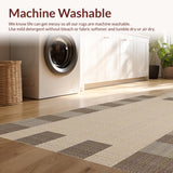 Ultra Soft Area Rug, Non Slip, Stain Resistant, Washable Area Rugs for Living Room, Bedroom, Chic Checkerboard Earthy Aesthetic(Beige)
