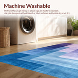 Ultra Soft Area Rug, Non Slip, Stain Resistant, Washable Area Rugs for Living Room, Bedroom, Elegant Soft Ombre Gradient(Blue)
