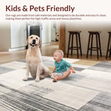 Ultra Soft Area Rug, Non Slip, Stain Resistant, Washable Area Rugs for Living Room, Bedroom, Modern Distressed Geometric Non Slip Small Floor Area(Gray)