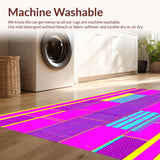 Ultra Soft Area Rug, Non Slip, Stain Resistant, Washable Area Rugs for Living Room, Bedroom, Whimsical Retro Funky Shapes(Pink)