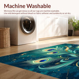 Ultra Soft Area Rug, Non Slip, Stain Resistant, Washable Area Rugs for Living Room, Bedroom, Azure Reverie Indoor Area Rug Serene Washable Design(Blue)