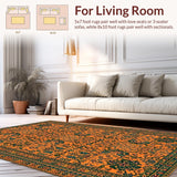 Ultra Soft Area Rug, Non Slip, Stain Resistant, Washable Area Rugs for Living Room, Bedroom, Luxurious Exotic Snake Aesthetic(Orange)