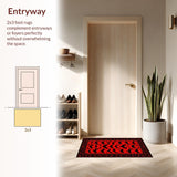 Ultra Soft Area Rug, Non Slip, Stain Resistant, Washable Area Rugs for Living Room, Bedroom, Red and Black Halloween Aesthetic(Red)