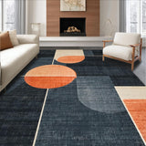 Ultra Soft Area Rug, Non Slip, Stain Resistant, Washable Area Rugs for Living Room, Bedroom, Modern Geometric Rug in Charcoal, Cream, and Peach Color Palette(Gray)