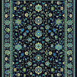 Ultra Soft Area Rug, Non Slip, Stain Resistant, Washable Area Rugs for Living Room, Bedroom, Timeless Floral Medallion Aesthetic(Blue)