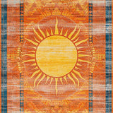 Ultra Soft Area Rug, Non Slip, Stain Resistant, Washable Area Rugs for Living Room, Bedroom, Sophisticated Abstract Warmth Design(Orange)