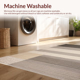 Ultra Soft Area Rug, Non Slip, Stain Resistant, Washable Area Rugs for Living Room, Bedroom, Refined Warm Tones Graphic Design(Beige)