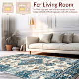 Elegant Floral Distressed Motif(Blue)