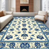 Ultra Soft Area Rug, Non Slip, Stain Resistant, Washable Area Rugs for Living Room, Bedroom, Vibrant Floral for Areas(Ivory)