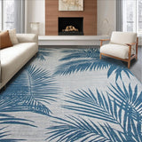 Ultra Soft Area Rug, Non Slip, Stain Resistant, Washable Area Rugs for Living Room, Bedroom, Elegant Grey Floral Arrangement(Blue)