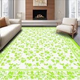 Ultra Soft Area Rug, Non Slip, Stain Resistant, Washable Area Rugs for Living Room, Bedroom, Playful Petal Design(White)