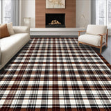 Ultra Soft Area Rug, Non Slip, Stain Resistant, Washable Area Rugs for Living Room, Bedroom, Stylish Earthy Toned Geometric Design(Brown)