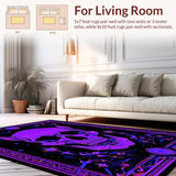 Ultra Soft Area Rug, Non Slip, Stain Resistant, Washable Area Rugs for Living Room, Bedroom, Macabre Witch Board Illustration(Purple)