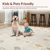 Ultra Soft Area Rug, Non Slip, Stain Resistant, Washable Area Rugs for Living Room, Bedroom, Abstract Animal Inspired Neutral(Beige)