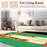 Ultra Soft Area Rug, Non Slip, Stain Resistant, Washable Area Rugs for Living Room, Bedroom, Vibrant Eclectic Print Design(Orange)