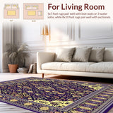 Ultra Soft Area Rug, Non Slip, Stain Resistant, Washable Area Rugs for Living Room, Bedroom, Beige & Brown for Deck(Blue)