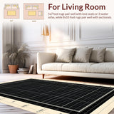 Ultra Soft Area Rug, Non Slip, Stain Resistant, Washable Area Rugs for Living Room, Bedroom, Quirky Black and White Learning Canvas(Gray)