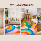 Charming Geometric Color Splash(Blue)