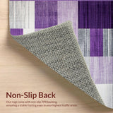 Ultra Soft Area Rug, Non Slip, Stain Resistant, Washable Area Rugs for Living Room, Bedroom, Striking Purple and Black Motif(Purple)