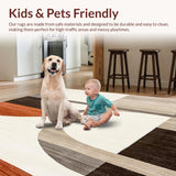 Minimalist Brown and Beige Abstract Area with Linear Curved Motifs(Beige)