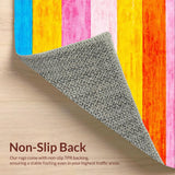 Ultra Soft Area Rug, Non Slip, Stain Resistant, Washable Area Rugs for Living Room, Bedroom, Vibrant Rainbow Sky Aesthetic(Pink)
