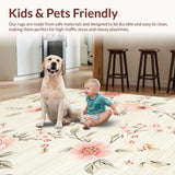 Ultra Soft Area Rug, Non Slip, Stain Resistant, Washable Area Rugs for Living Room, Bedroom, Tranquil Muted Nature Themes(Beige)