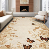 Ultra Soft Area Rug, Non Slip, Stain Resistant, Washable Area Rugs for Living Room, Bedroom, Contemporary Abstract Insect Art(Beige)