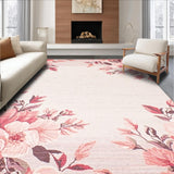 Ultra Soft Area Rug, Non Slip, Stain Resistant, Washable Area Rugs for Living Room, Bedroom, Fluffy Rose Minimalist Style(Pink)