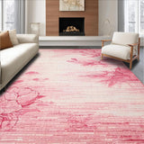Ultra Soft Area Rug, Non Slip, Stain Resistant, Washable Area Rugs for Living Room, Bedroom, Chic Scallop Frame Rug with Large Bow and Curved Silhouette(Pink)