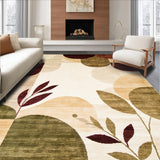 Ultra Soft Area Rug, Non Slip, Stain Resistant, Washable Area Rugs for Living Room, Bedroom, Modern Leaf Cascade Area with Earth Tone Color Blocks and Artistic Bursts(Beige)