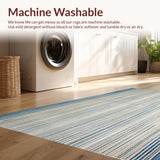 Ultra Soft Area Rug, Non Slip, Stain Resistant, Washable Area Rugs for Living Room, Bedroom, Handcrafted Loop Pile Featuring Subtle Beige and Blue Tones(Blue)