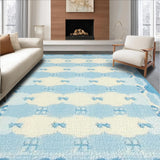 Ultra Soft Area Rug, Non Slip, Stain Resistant, Washable Area Rugs for Living Room, Bedroom, Charming Microfiber Bow Floor Mat With Coquette Design For Sweet Home(Blue)