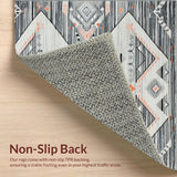 Ultra Soft Area Rug, Non Slip, Stain Resistant, Washable Area Rugs for Living Room, Bedroom, Contemporary Neutral Trellis Pattern(Gray)