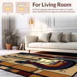 Ultra Soft Area Rug, Non Slip, Stain Resistant, Washable Area Rugs for Living Room, Bedroom, Rustic Earthy Color Palette(Brown)