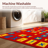 Ultra Soft Area Rug, Non Slip, Stain Resistant, Washable Area Rugs for Living Room, Bedroom, Lively Shape Exploration Canvas(Red)