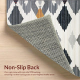 Ultra Soft Area Rug, Non Slip, Stain Resistant, Washable Area Rugs for Living Room, Bedroom, Vibrant Boho Striped Pattern(Gray)