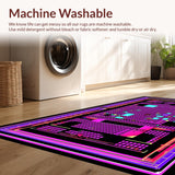 Ultra Soft Area Rug, Non Slip, Stain Resistant, Washable Area Rugs for Living Room, Bedroom, Energetic Vintage Pixelated Style(Pink)
