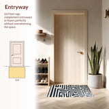 Ultra Soft Area Rug, Non Slip, Stain Resistant, Washable Area Rugs for Living Room, Bedroom, Optical Illusion Rug Stripe Maze Woven Floor Art Carpet(Black)