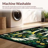 Ultra Soft Area Rug, Non Slip, Stain Resistant, Washable Area Rugs for Living Room, Bedroom, Witchy Earthy Mushroom Pattern(Green)