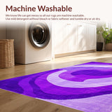 Ultra Soft Area Rug, Non Slip, Stain Resistant, Washable Area Rugs for Living Room, Bedroom, Playful Modern Abstract Swirls(Purple)