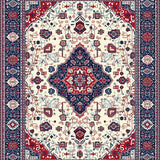Ultra Soft Area Rug, Non Slip, Stain Resistant, Washable Area Rugs for Living Room, Bedroom, Lively Abstract Floral Arrangement(White)