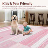 Ultra Soft Area Rug, Non Slip, Stain Resistant, Washable Area Rugs for Living Room, Bedroom, Rustic Textured Modern Aesthetic(Red)
