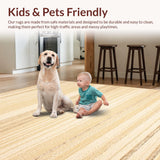 Ultra Soft Area Rug, Non Slip, Stain Resistant, Washable Area Rugs for Living Room, Bedroom, Chic Animal Skin Rustic Style(Beige)