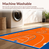 Ultra Soft Area Rug, Non Slip, Stain Resistant, Washable Area Rugs for Living Room, Bedroom, Bold Orange and Blue Palette(Orange)