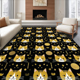 Ultra Soft Area Rug, Non Slip, Stain Resistant, Washable Area Rugs for Living Room, Bedroom, Elegant Whimsical Pet Design Piece(Black)