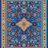 Vibrant Floral Geometric Fusion(Blue)